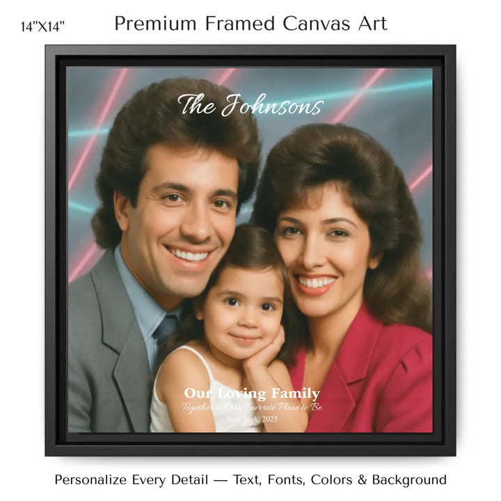 Personalized star map wall art with customizable background, title, names, date, location, and coordinates - 14x14 framed canvas-ARTFULANE