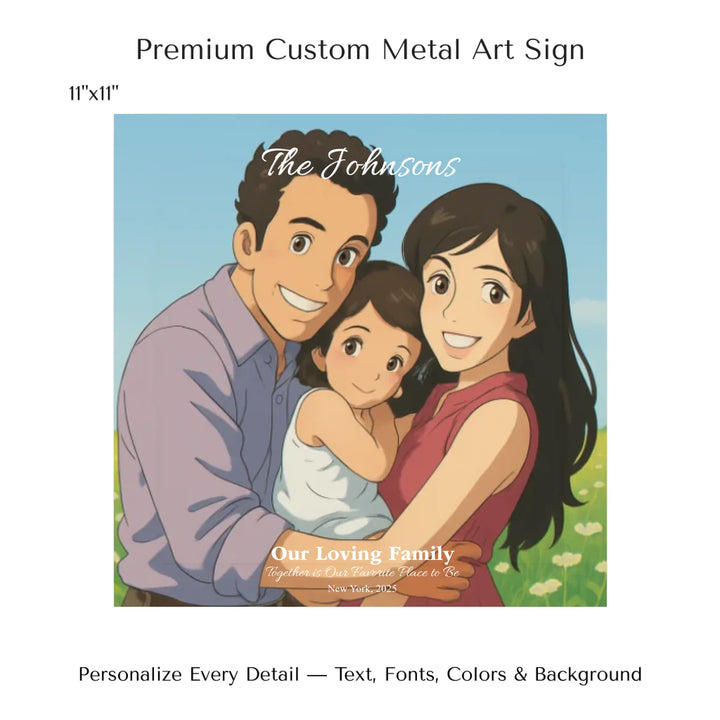 Personalized star map wall art with customizable background, title, names, date, location, and coordinates - 11x11 metal art sign-ARTFULANE