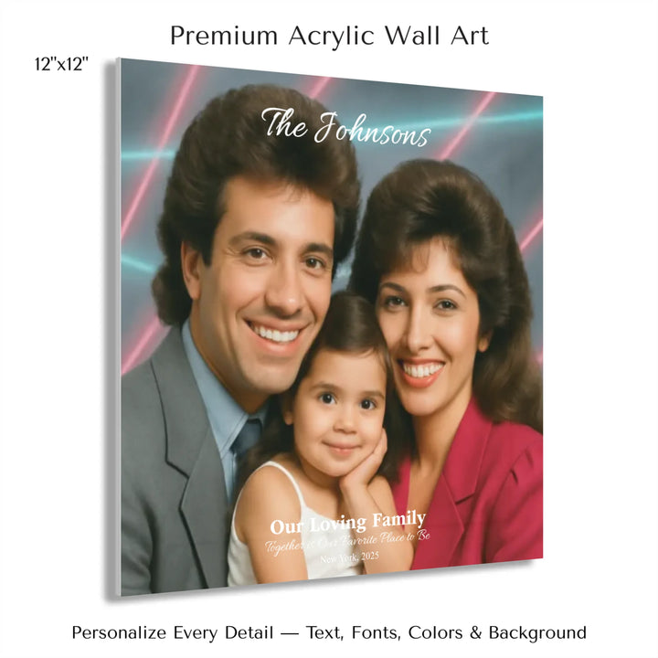 Personalized star map wall art with customizable background, title, names, date, location, and coordinates - 12x12 acrylic print with french cleat-ARTFULANE