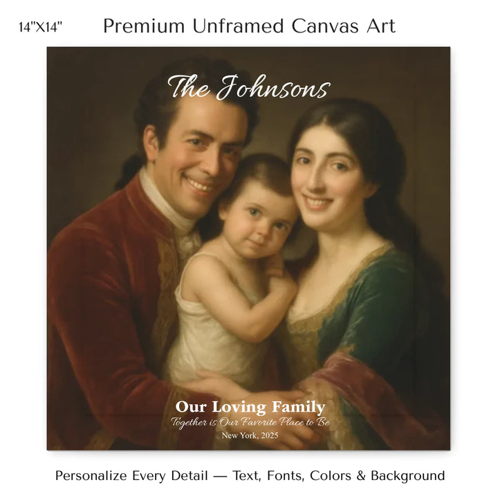 Personalized star map wall art with customizable background, title, names, date, location, and coordinates - 14x14 stretched canvas-ARTFULANE