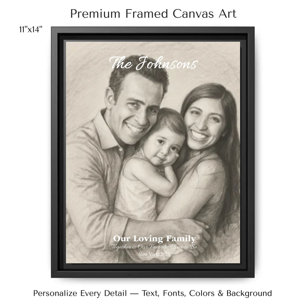 Personalized star map wall art with customizable background, title, names, date, location, and coordinates - 11x14 framed canvas-ARTFULANE