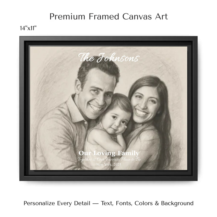 Personalized star map wall art with customizable background, title, names, date, location, and coordinates - 14x11 framed canvas-ARTFULANE