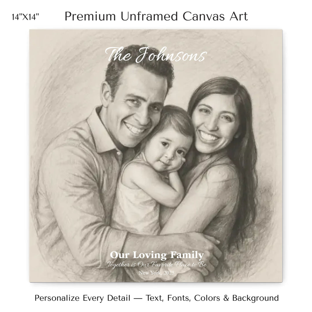 Personalized star map wall art with customizable background, title, names, date, location, and coordinates - 14x14 stretched canvas-ARTFULANE