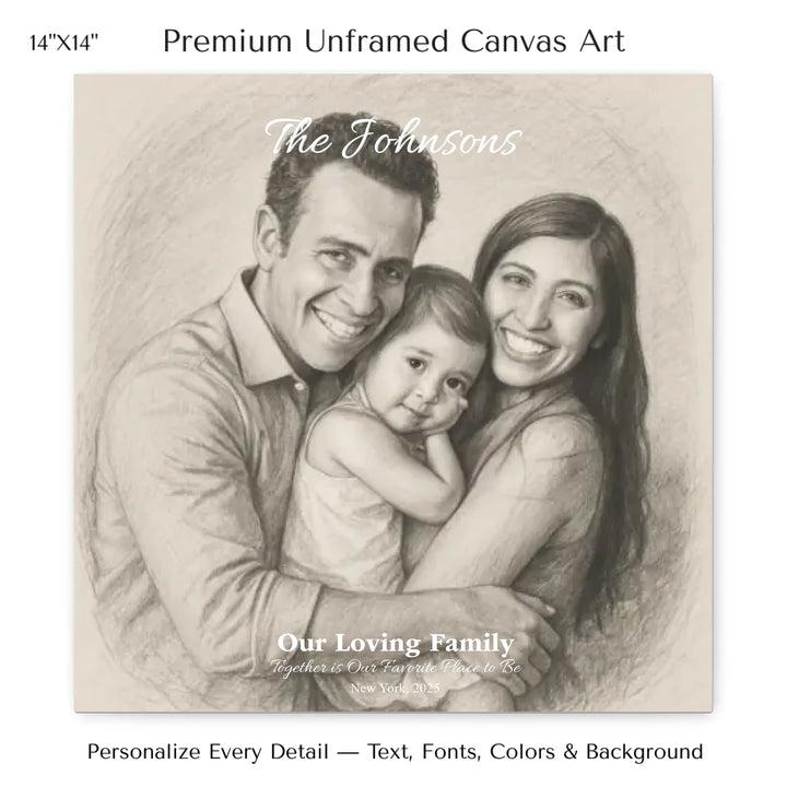 Personalized star map wall art with customizable background, title, names, date, location, and coordinates - 14x14 stretched canvas-ARTFULANE