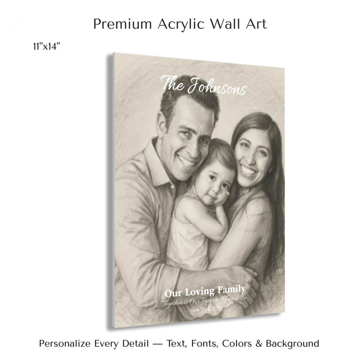 Personalized star map wall art with customizable background, title, names, date, location, and coordinates - 11x14 acrylic print with french cleat-ARTFULANE