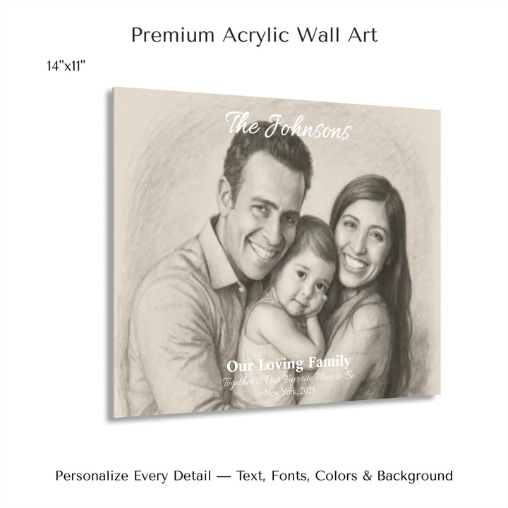 Personalized star map wall art with customizable background, title, names, date, location, and coordinates - 14x11 acrylic print with french cleat-ARTFULANE