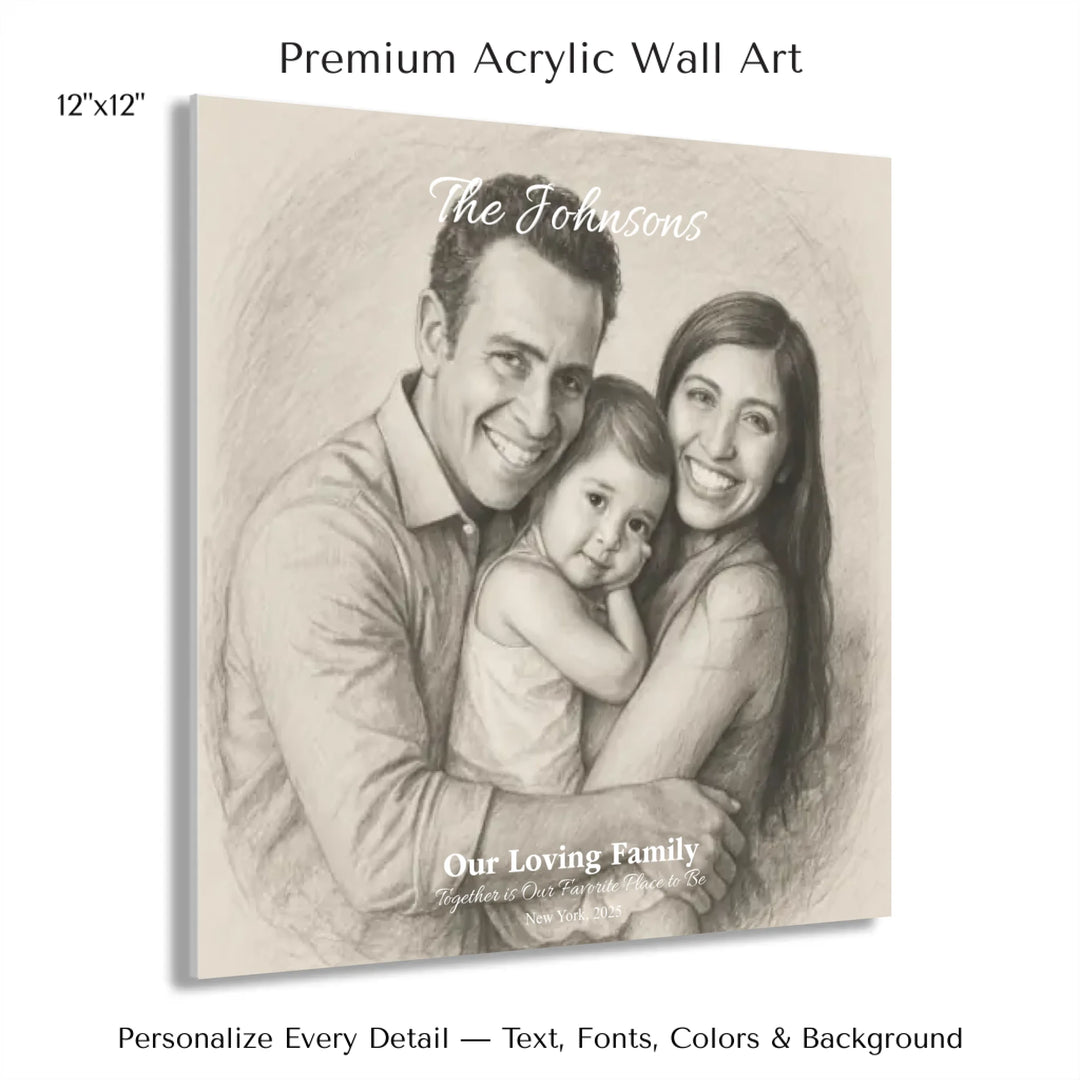 Personalized star map wall art with customizable background, title, names, date, location, and coordinates - 12x12 acrylic print with french cleat-ARTFULANE