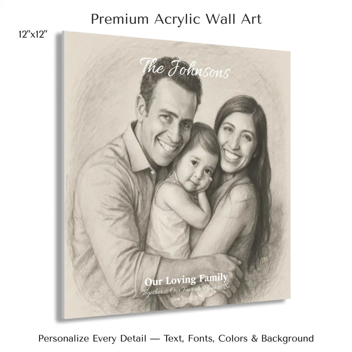 Personalized star map wall art with customizable background, title, names, date, location, and coordinates - 12x12 acrylic print with french cleat-ARTFULANE