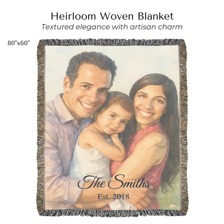 Heirloom Woven Blanket 80"x60"-ARTFULANE
