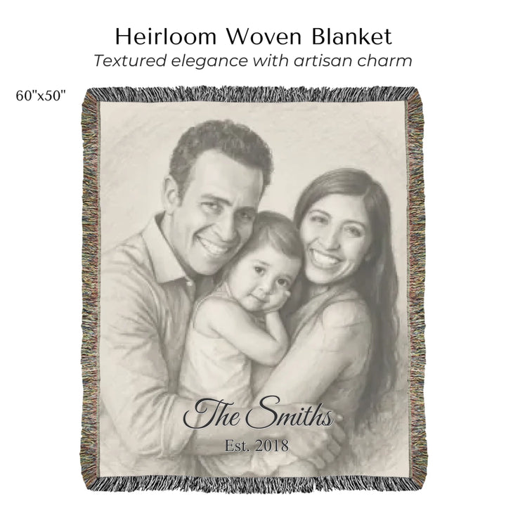 Heirloom Woven Blanket 60"X50"-ARTFULANE