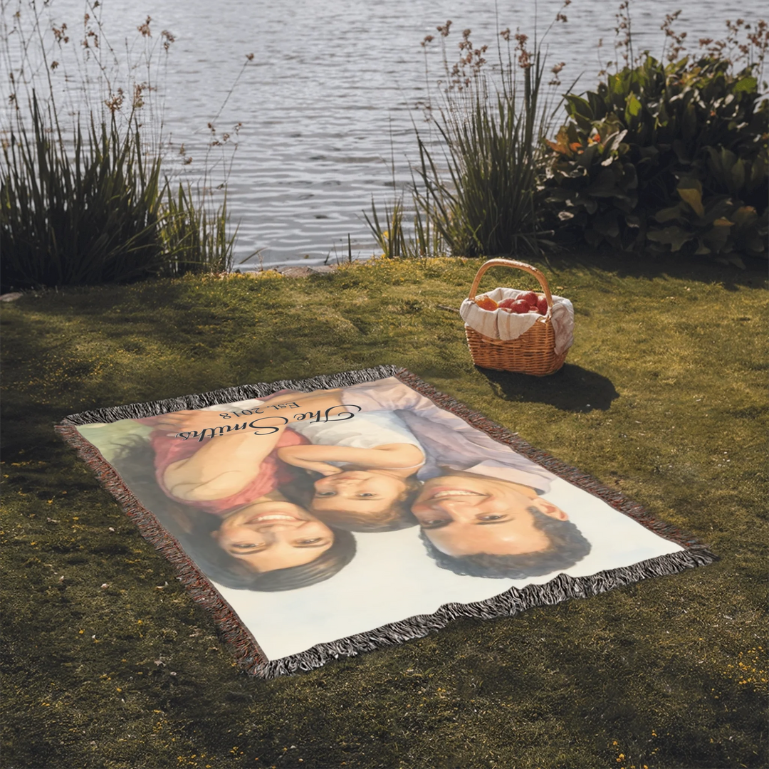 Heirloom Woven Blanket On Grass-ARTFULANE