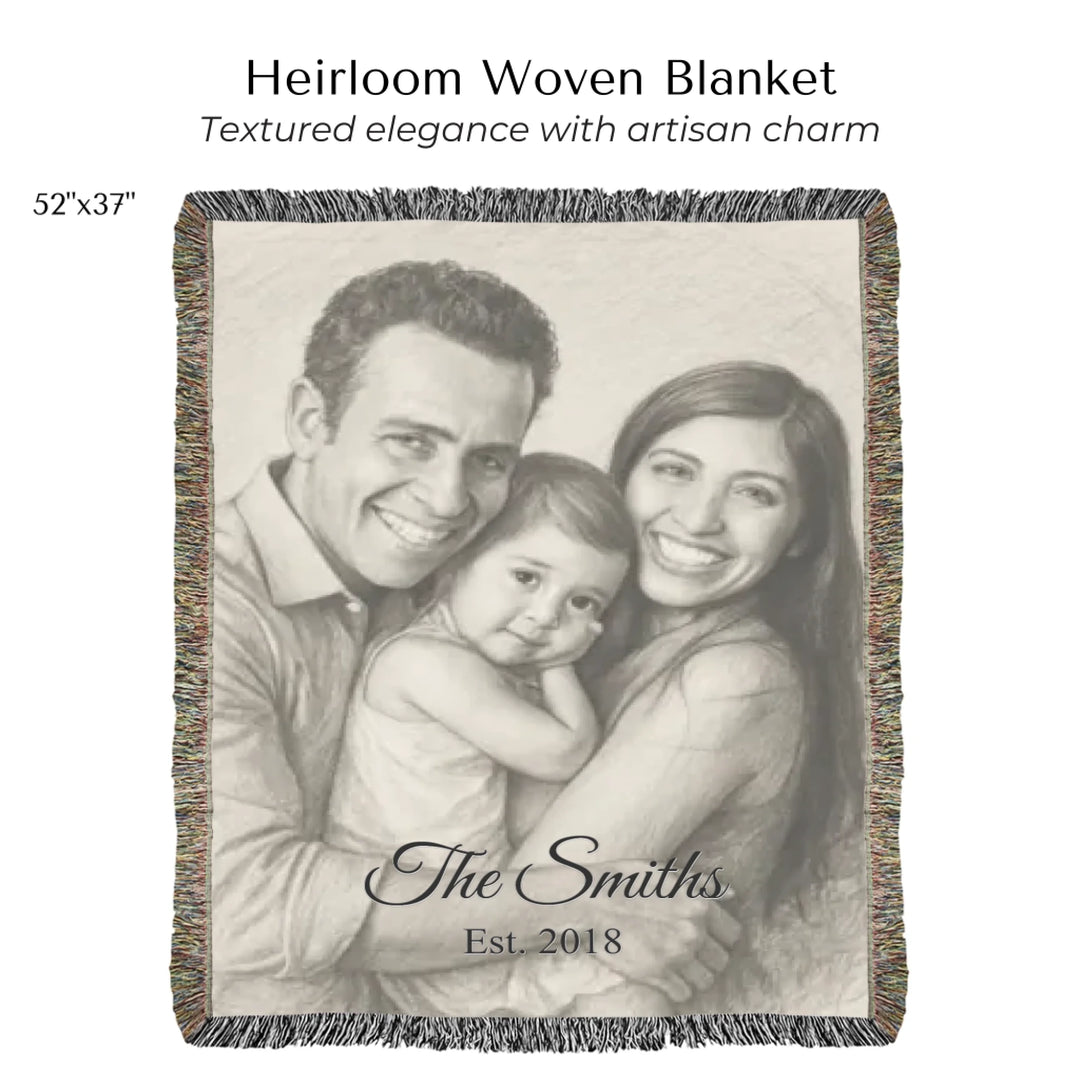 Heirloom Woven Blanket 52"x37"-ARTFULANE