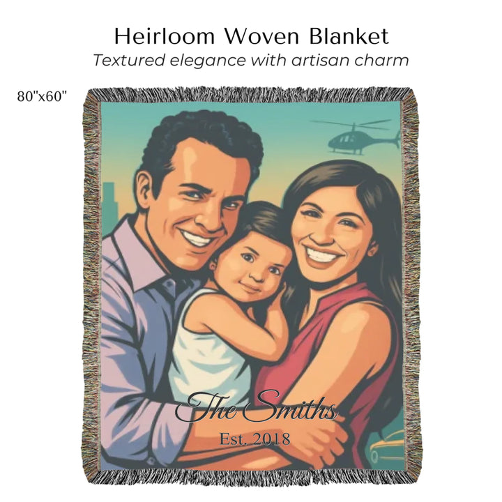 Heirloom Woven Blanket 80"x60"-ARTFULANE