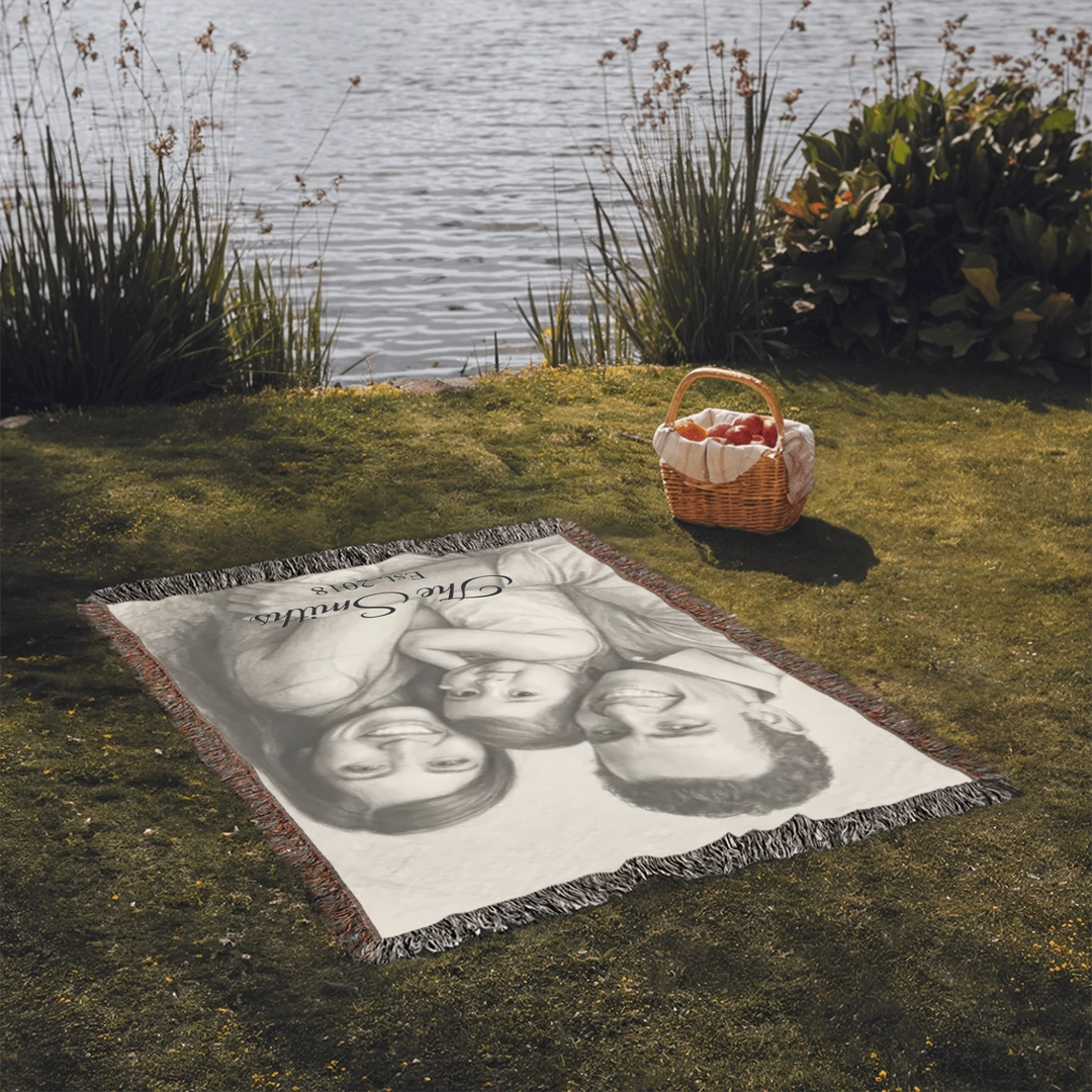 Heirloom Woven Blanket On Grass-ARTFULANE