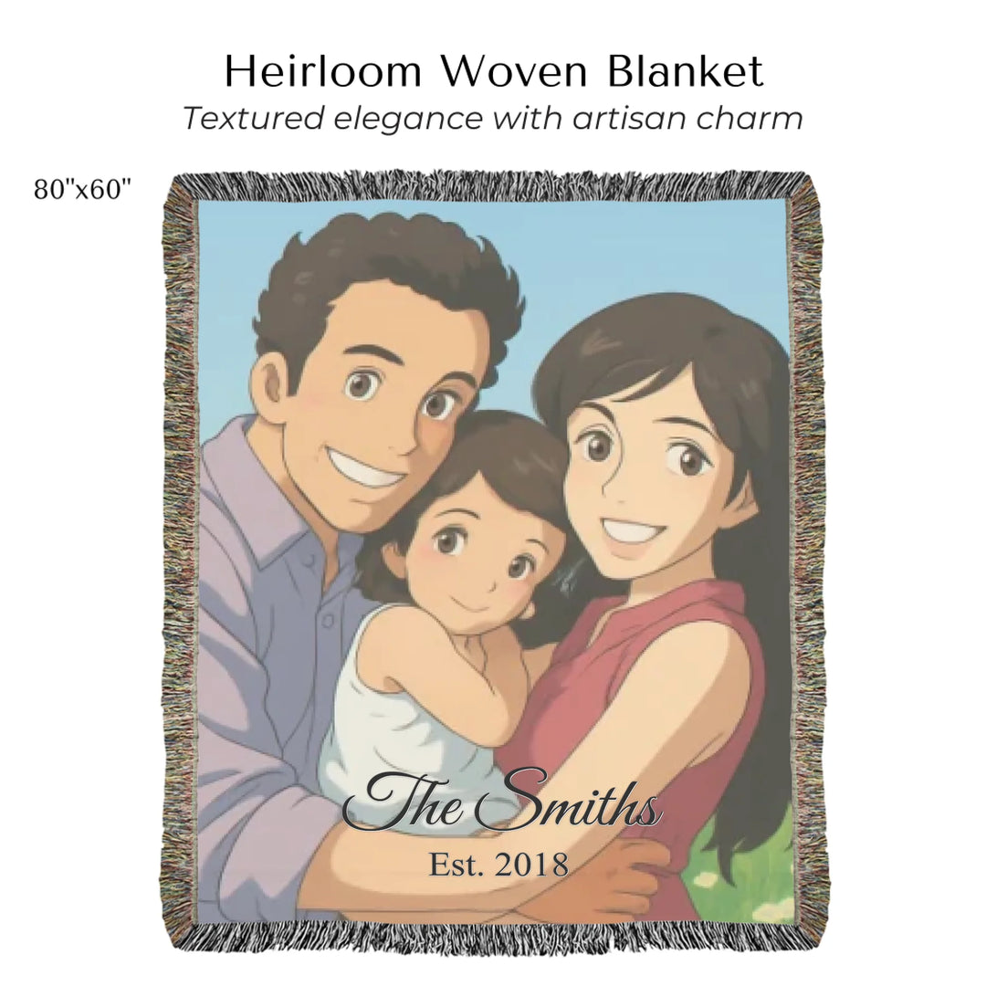 Heirloom Woven Blanket 80"x60"-ARTFULANE