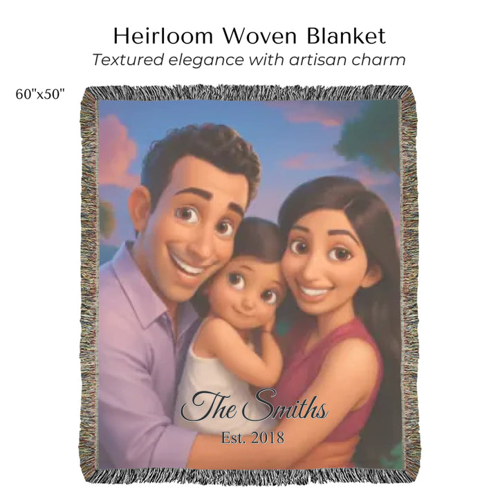 Heirloom Woven Blanket 60"X50"-ARTFULANE