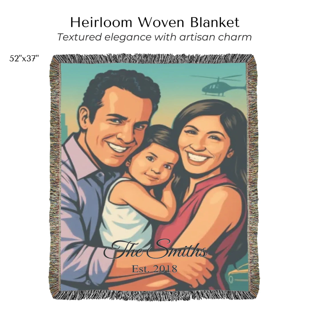 Heirloom Woven Blanket 52"x37"-ARTFULANE
