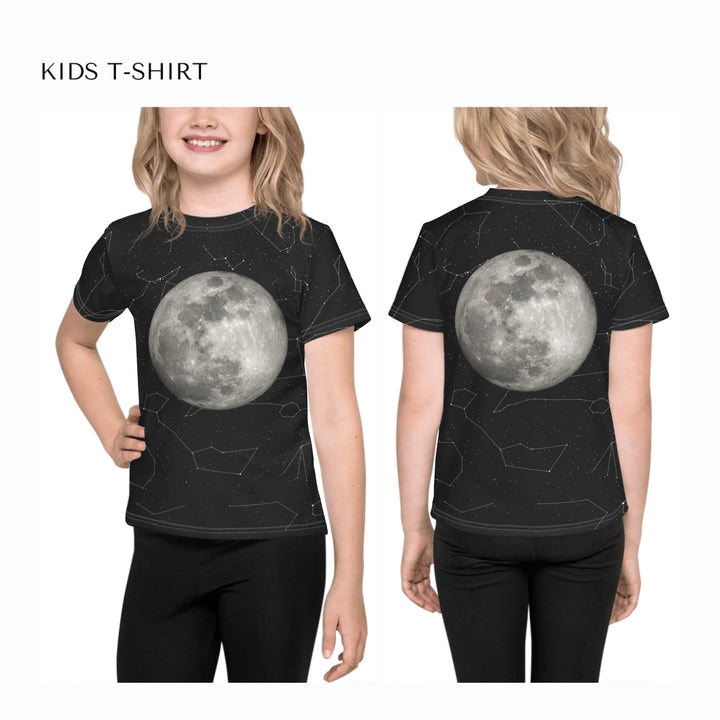 all-over-print-unisex-kids-crew-neck-t-shirt-on-model-front-and-back-artfulane