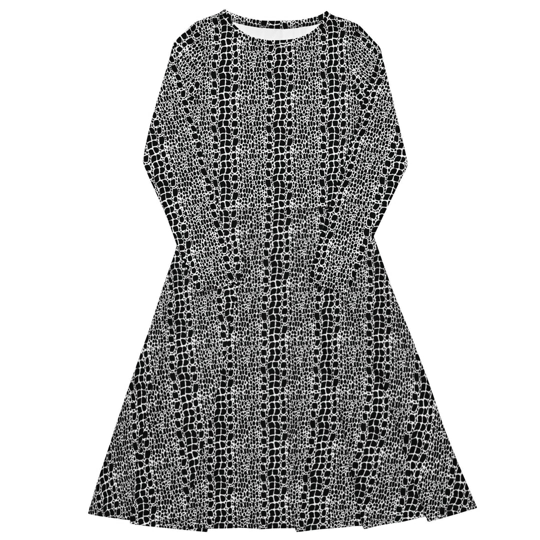 Black Crocodile Midi Dress - ARTFULANE