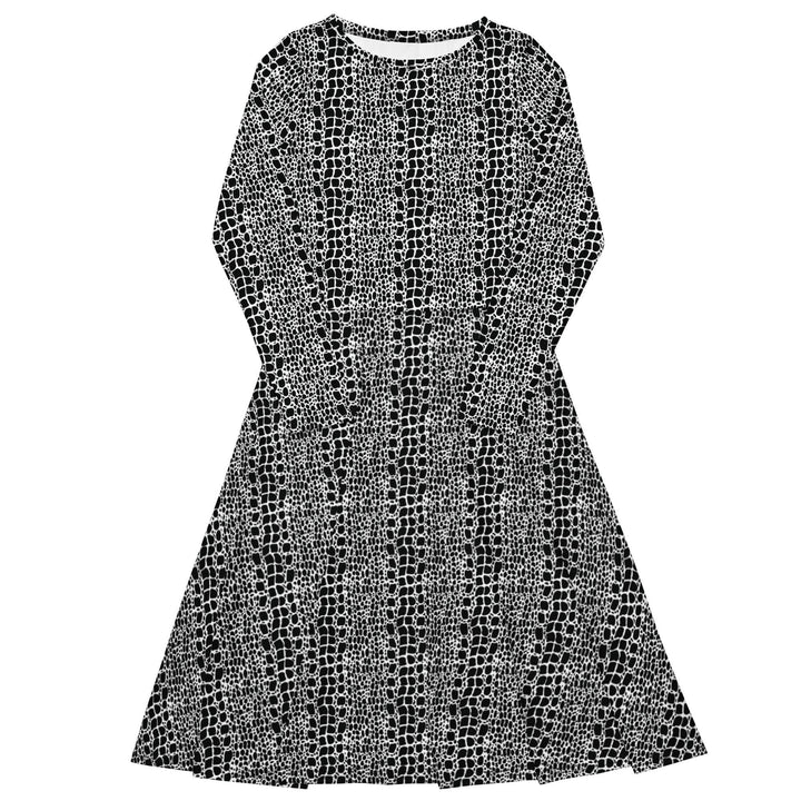 Black Crocodile Midi Dress - ARTFULANE