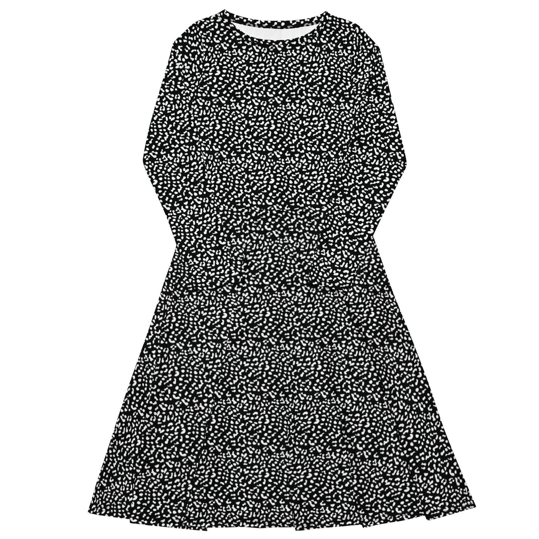 Black Leopard Midi Dress - ARTFULANE