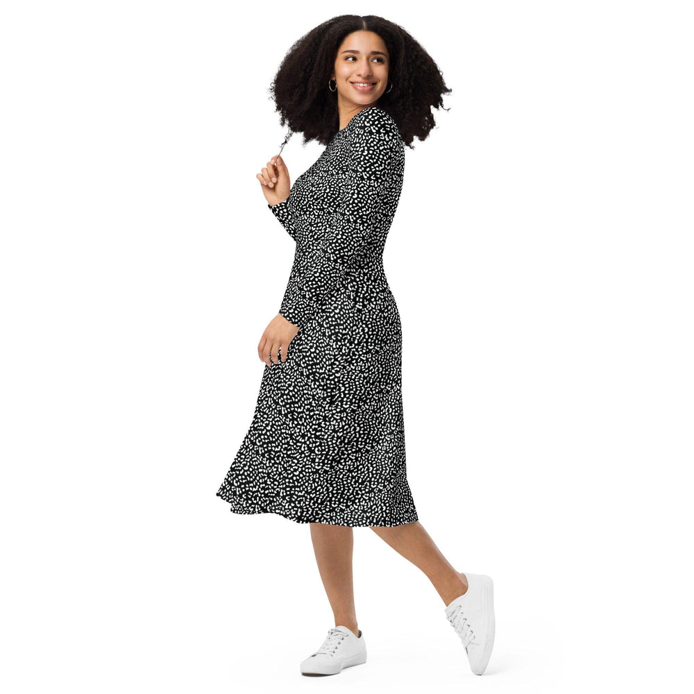 Black Leopard Midi Dress - ARTFULANE