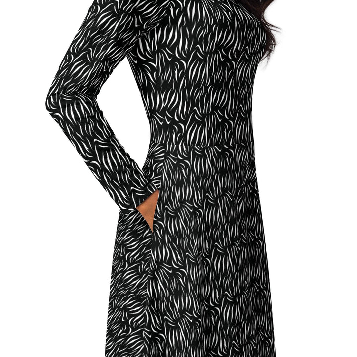 Black Tiger Midi Dress - ARTFULANE