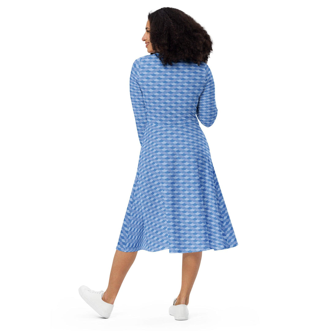 Blue Shells Midi Dress - ARTFULANE