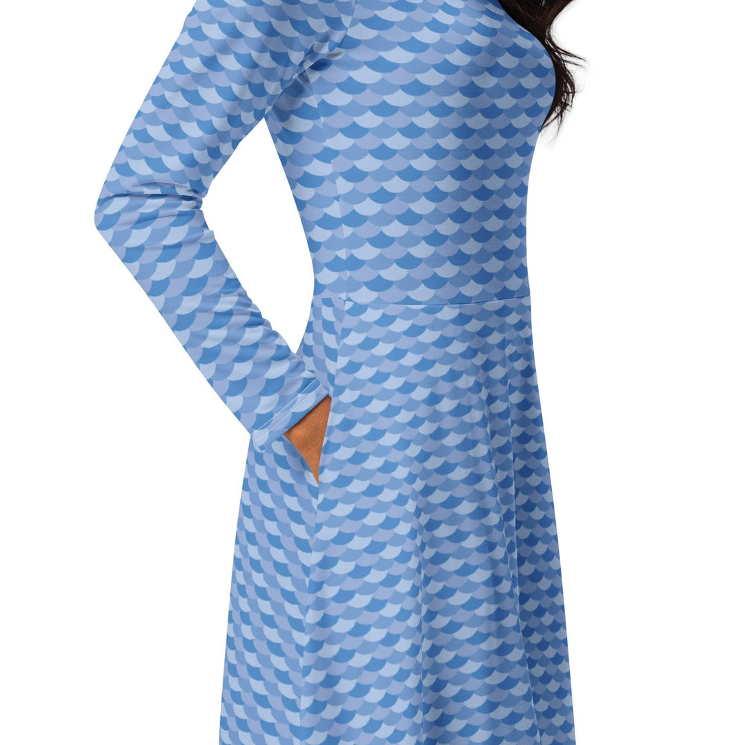 Blue Shells Midi Dress - ARTFULANE