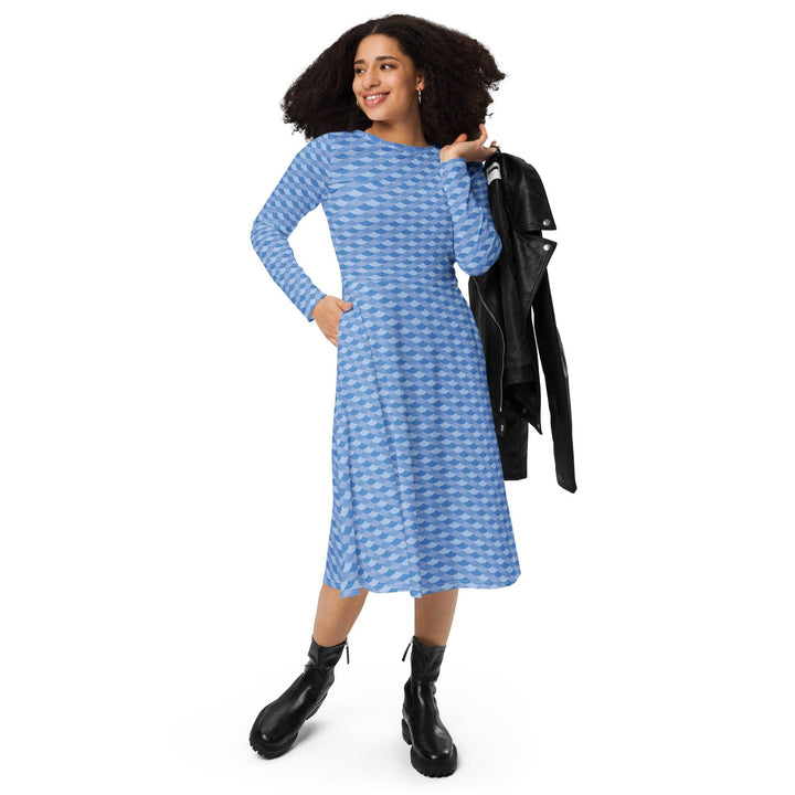 Blue Shells Midi Dress - ARTFULANE