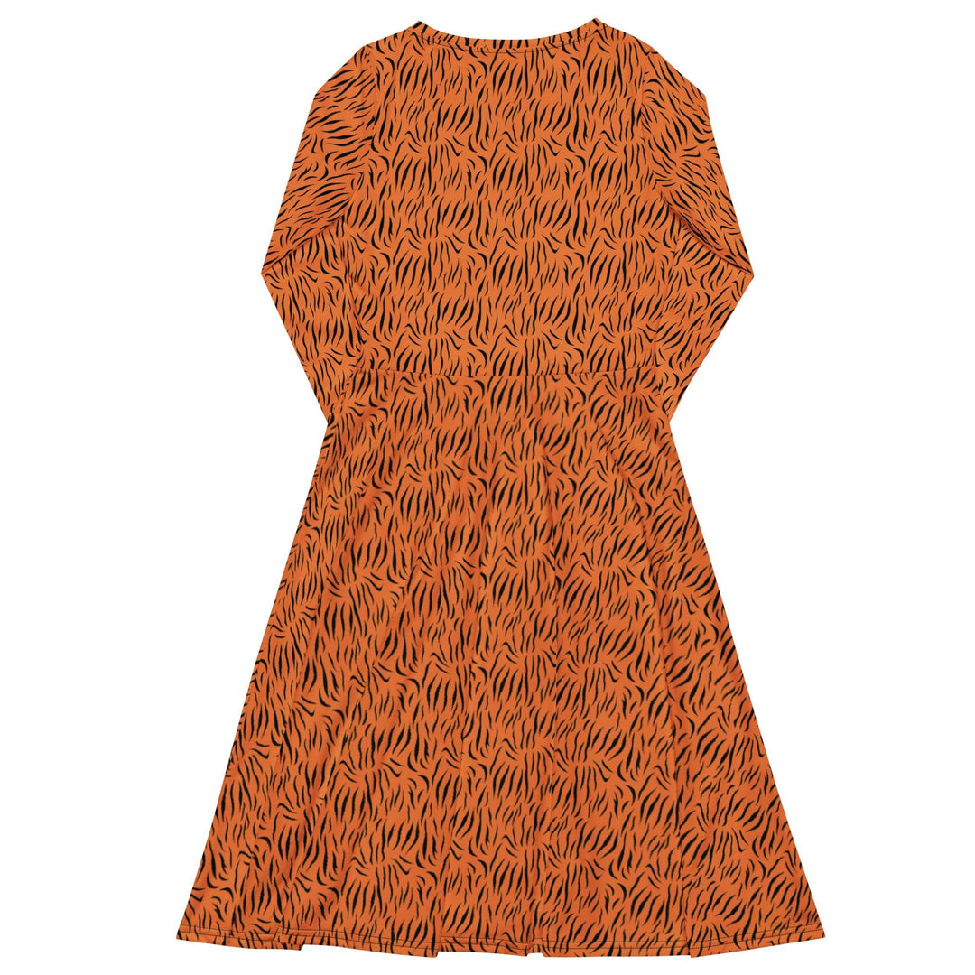 Brown Tiger Midi Dress - ARTFULANE