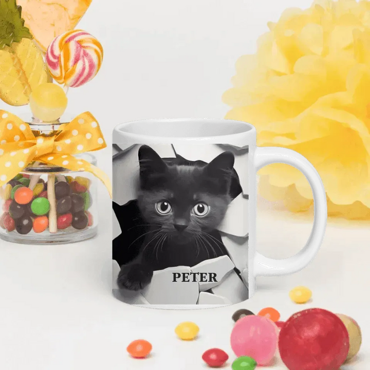 Custom 3D Black Cat Mug - ARTFULANE