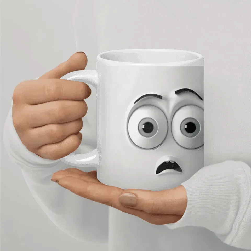 Custom 3D Surprised Face Mug - ARTFULANE