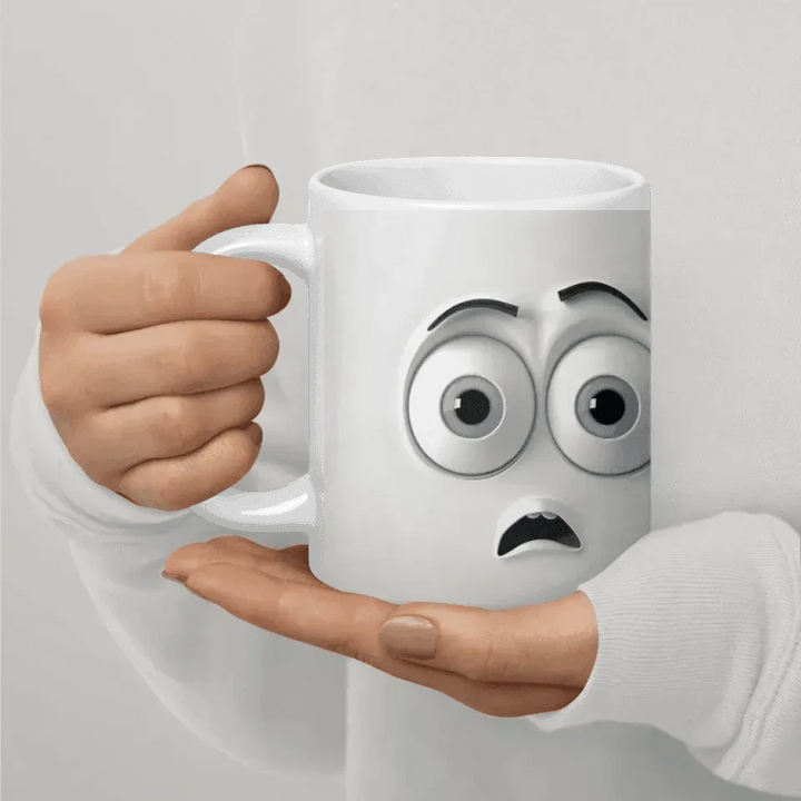 Custom 3D Surprised Face Mug - ARTFULANE