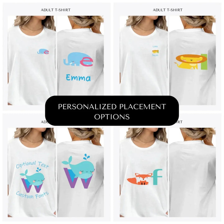Animal-Lowercase-Letter-custom-adult-t-shirt-design-placement-front-back-pocket-artfulane