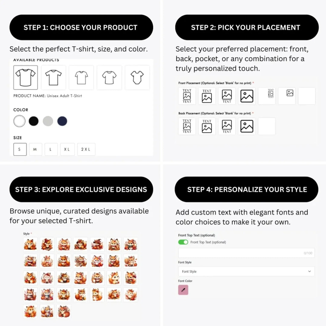 how-to-design-custom-autumn-foxes-t-shirt-personalization-options-artfulane