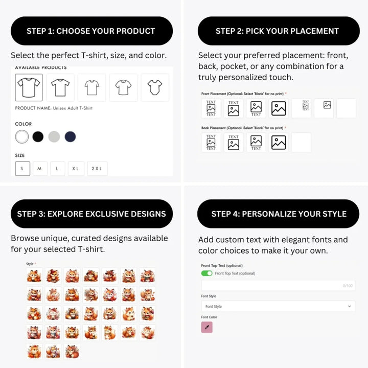 how-to-design-custom-autumn-foxes-t-shirt-personalization-options-artfulane