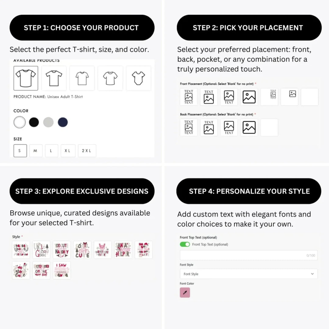 how-to-design-custom-Baby-Christmas-Quotes-t-shirt-personalization-options-artfulane