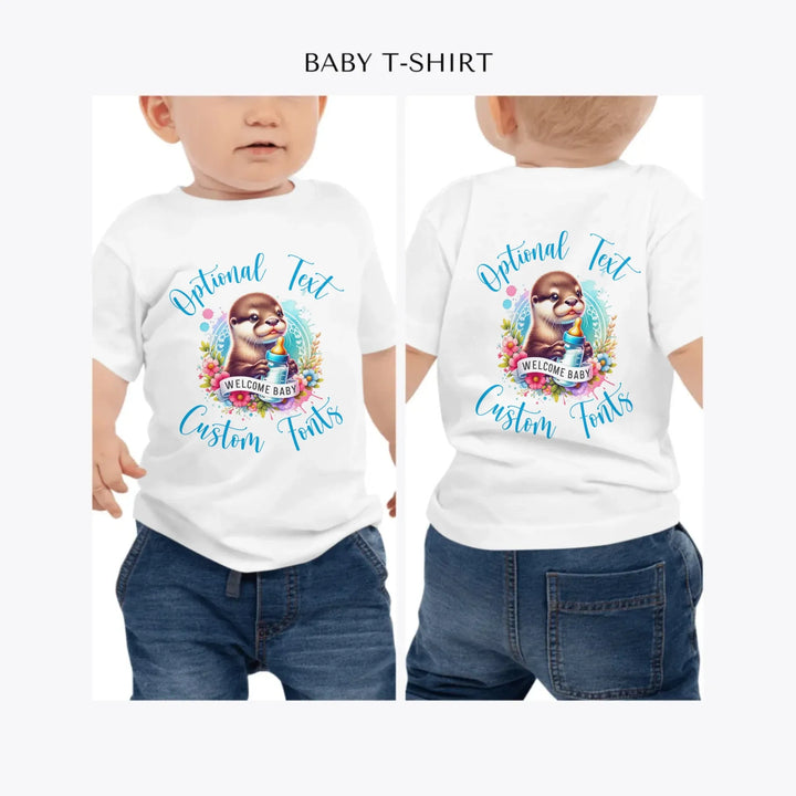 Baby-Otter-personalized-baby-t-shirt-artfulane