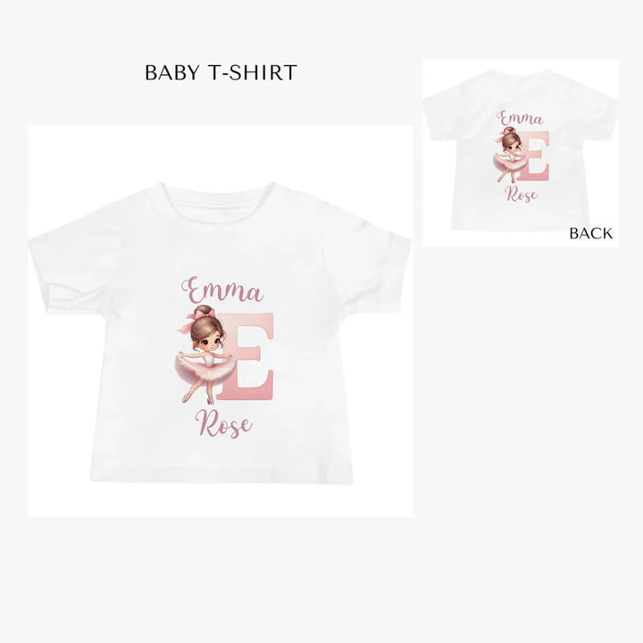 Ballerina-Pink-Initial-custom-baby-t-shirt-artfulane