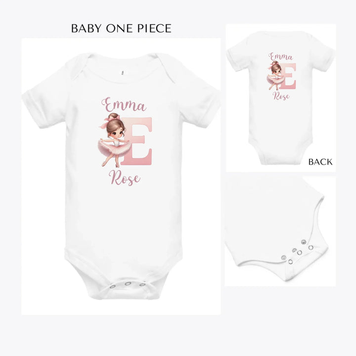 Ballerina-Pink-Initial-custom-baby-onesie-artfulane