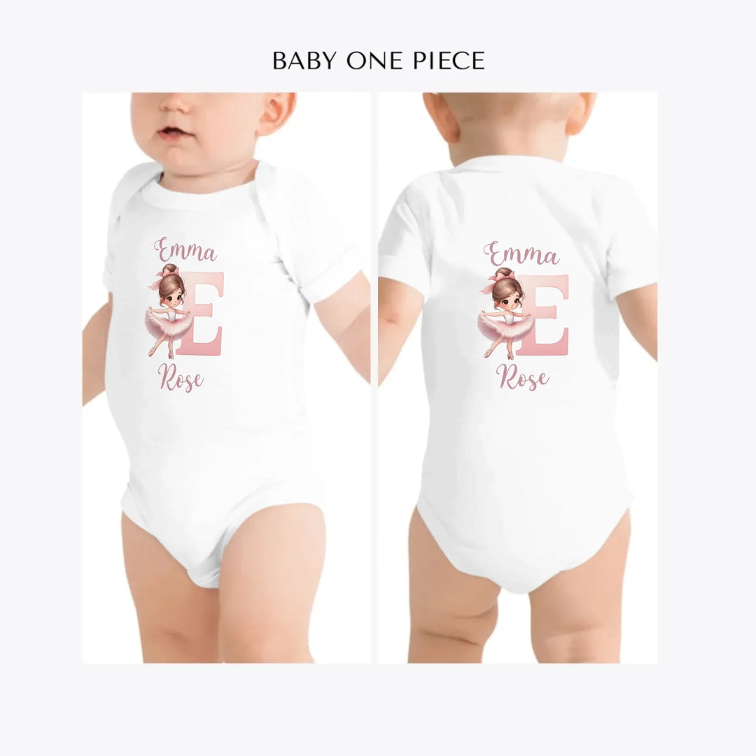 Ballerina-Pink-Initial-custom-baby-one-piece-artfulane