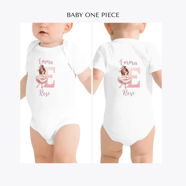 Ballerina-Pink-Initial-custom-baby-one-piece-artfulane