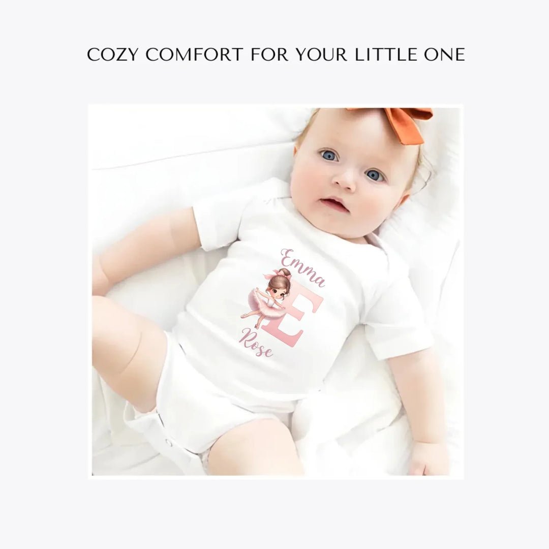 Ballerina-Pink-Initial-custom-baby-bodysuit-artfulane