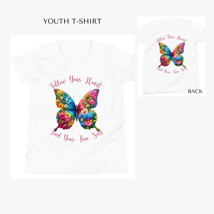 Beautiful-Floral-Butterflies-custom-youth-t-shirt-artfulane