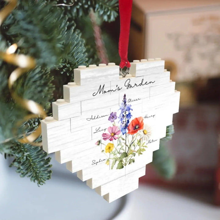 Custom-Birth-Flower-Bouquet-Buildable-Heart-Ornament-side-view-artfulane