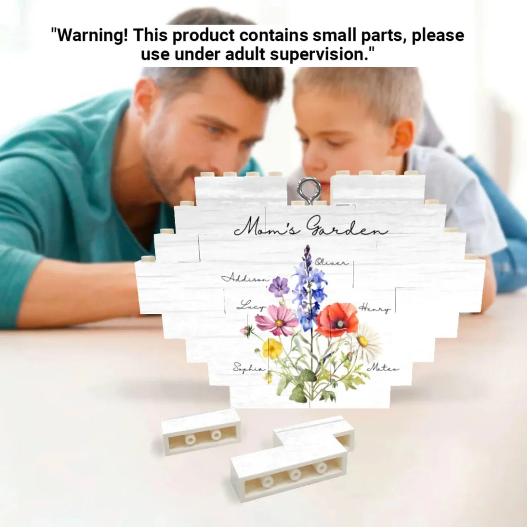Custom-Birth-Flower-Bouquet-Buildable-Heart-Ornament-usage-artfulane