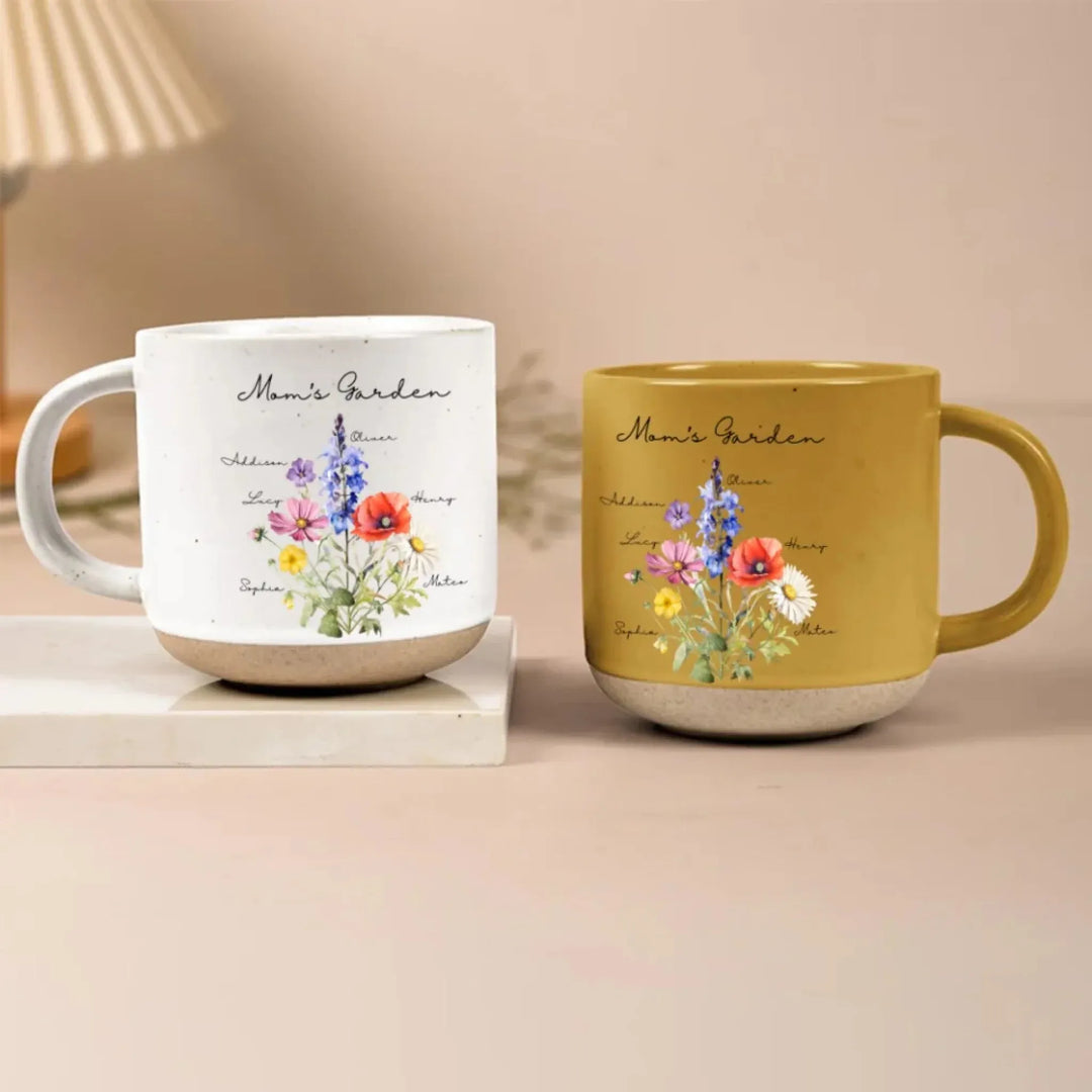 Custom-Birth-Month-Flower-Bouquet-Pottery-Mug-front-and-back-artfulane