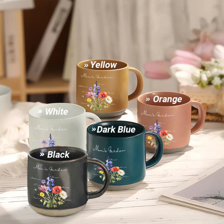 Custom-Birth-Month-Flower-Bouquet-Pottery-Mug-5-colors-artfulane