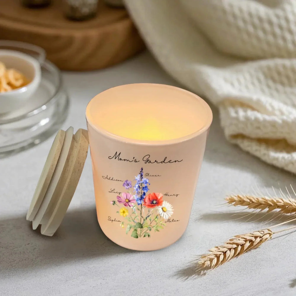 Custom-Birth-Month-Flower-Bouquet-White-Glass-Jar-With-LED-Candle-artfulane